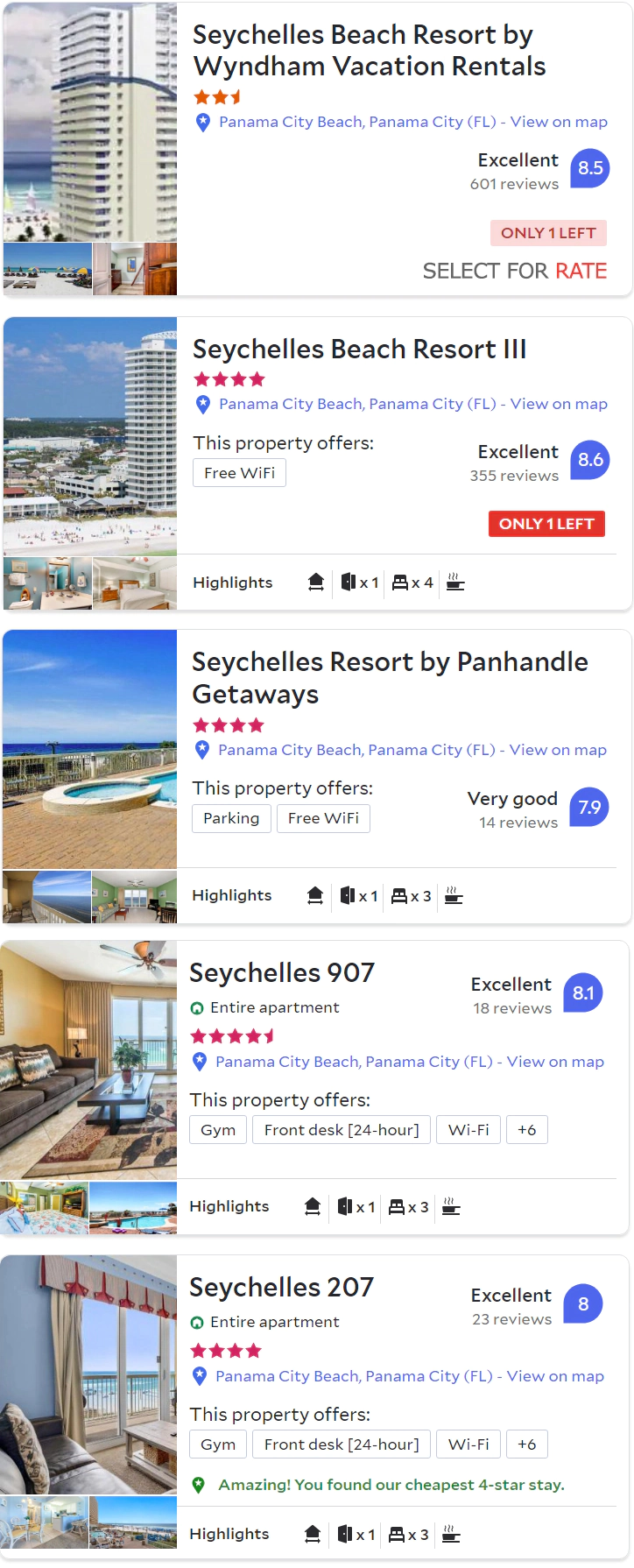 The Seychelles Resort Panama City Beach Florida